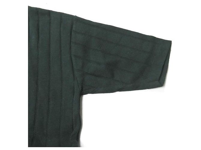 Autre Marque 6 ROKU BEAUTY&YOUTH UNITED ARROWS WEIT GERIPPTES 5-ÄRMEL STRICKOBERTEIL Grün - Ansicht 5