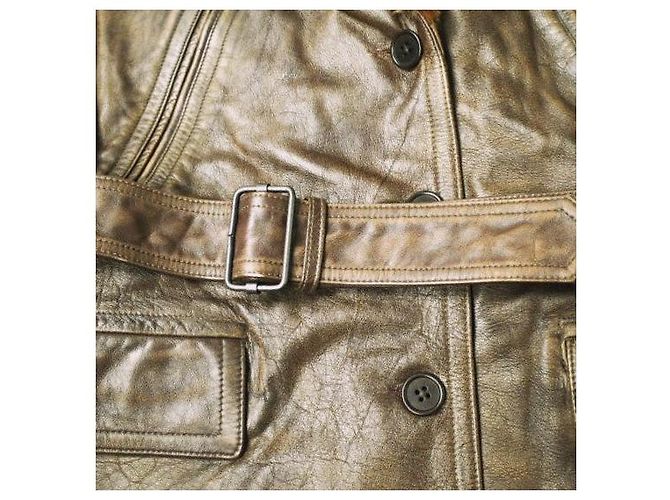 Ralph Lauren Jaqueta de couro de grão integral com colarinho de shearling RRL Castanho escuro - vista 7
