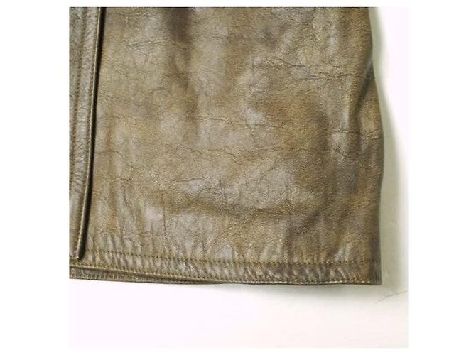 Ralph Lauren Jaqueta de couro de grão integral com colarinho de shearling RRL Castanho escuro - vista 8
