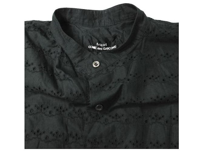 Comme Des Garcons Camisa de col de renda Comme des Garçons M Preto - vista 4