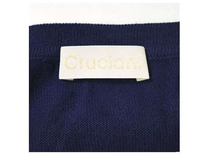 Autre Marque Cruciani Cardigan aus feinmaschiger Baumwolle Marineblau - Ansicht 3