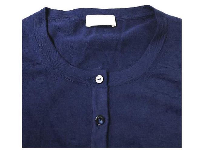 Autre Marque Cruciani Cardigan aus feinmaschiger Baumwolle Marineblau - Ansicht 4