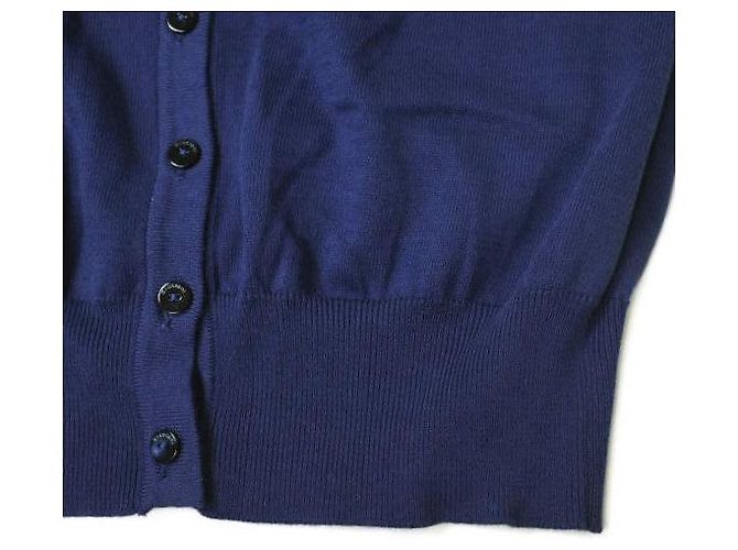 Autre Marque Cruciani Cardigan aus feinmaschiger Baumwolle Marineblau - Ansicht 5