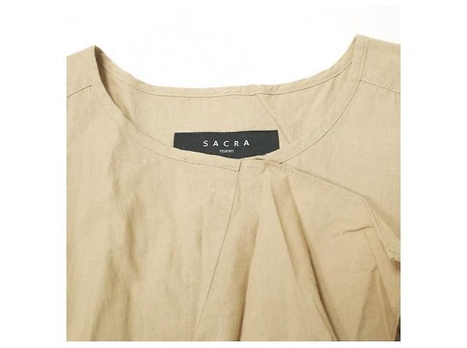 Autre Marque Vestido sin mangas con volantes de algodón SACRA Beige - vista 4