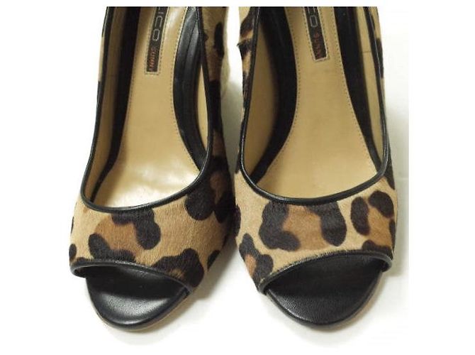 Autre Marque PELLICO SUNNY GARDENIA Décolleté a punta aperta con zeppa Stampa leopardo - vista 4