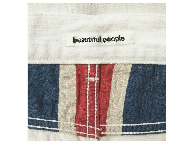 Autre Marque Falda de mezclilla de algodón y lino Beautiful People Blanco - vista 3