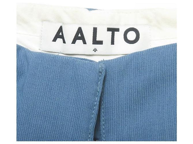 Autre Marque Calças de lã com pregas frontais AALTO Azul - vista 3
