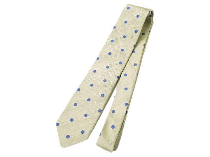 Autre Marque Cravatta in seta a pois beige/blu JOHN COMFORT - vista 2