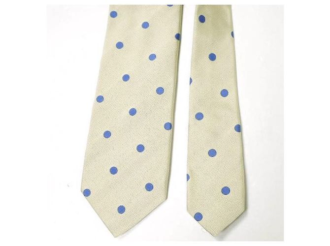 Autre Marque Cravatta in seta a pois beige/blu JOHN COMFORT - vista 3