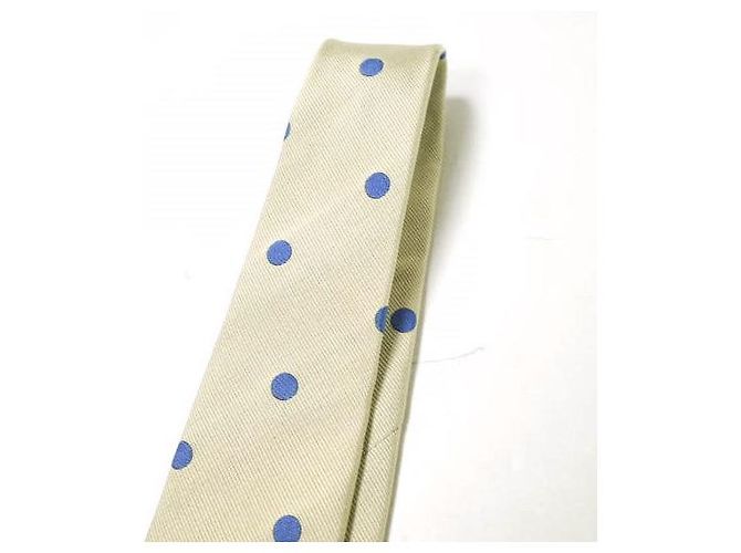 Autre Marque Cravatta in seta a pois beige/blu JOHN COMFORT - vista 4