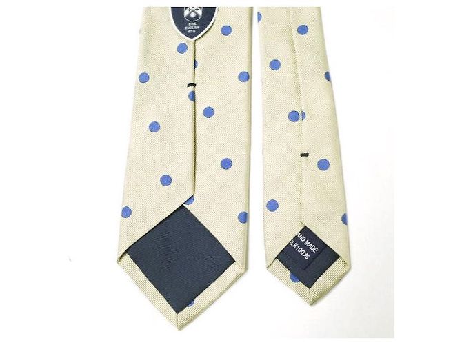 Autre Marque Cravatta in seta a pois beige/blu JOHN COMFORT - vista 7