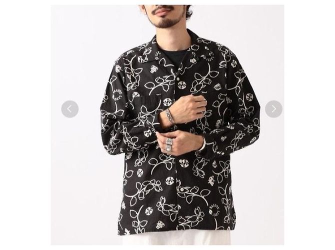 Autre Marque MOJITO × BEAMS PLUS CAMISAS ABSINTIO HAWAI Camisa de Algodón de Manga Larga Edición Limitada Negro - vista 3