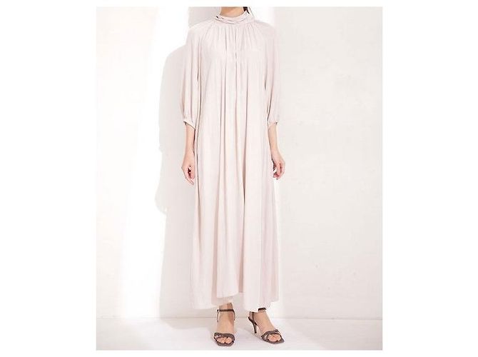 Autre Marque Langes gerafftes Kleid Nano Universe Beige - Ansicht 8