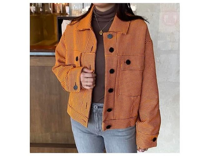 Autre Marque MYKKE HOFMANN houndstooth jacket Orange - view 8