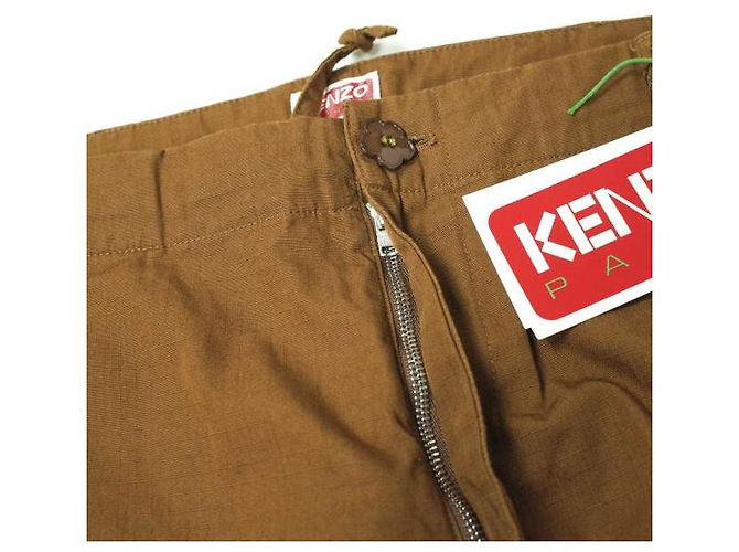 Autre Marque Pantalones cargo con botón de flor KENZO NIGO marrones Castaño - vista 4