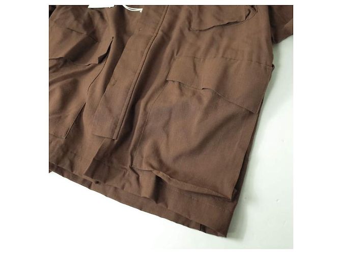 Autre Marque Undekorierte Woll-Cupra-Voile-Jacke Braun - Ansicht 5