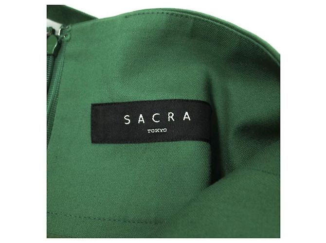 Autre Marque Saia justa de algodão e linho SACRA Verde - vista 6