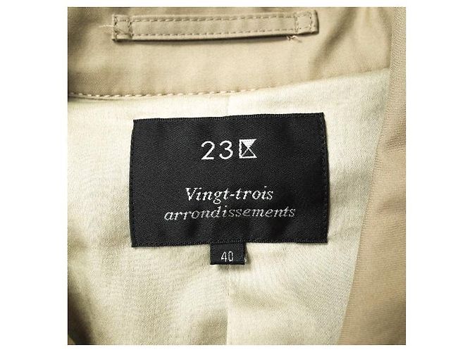 Autre Marque Trench coat de gabardina ligera 23ku Beige - vista 4