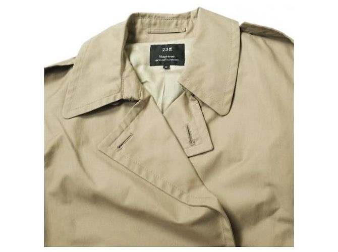Autre Marque Trench coat de gabardina ligera 23ku Beige - vista 5
