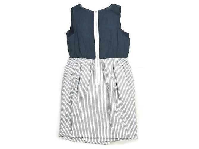 Autre Marque Drawer Leinen Kleid mit Docking-Design Marineblau - Ansicht 2