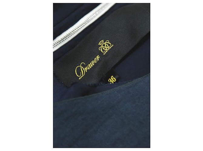 Autre Marque Drawer Leinen Kleid mit Docking-Design Marineblau - Ansicht 3