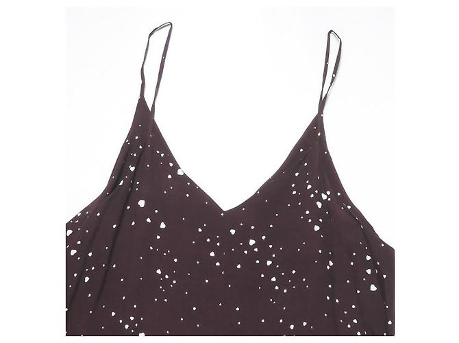 Autre Marque PHEENY Rayon Herzdruck Trägerkleid Bordeaux - Ansicht 2