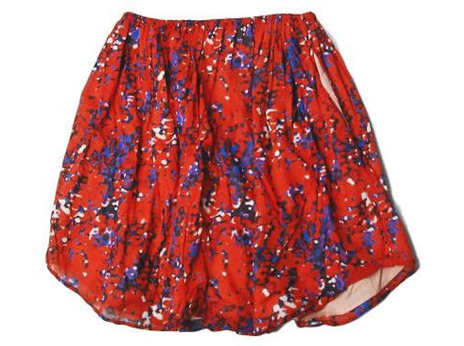 Autre Marque Falda Carven Easy de algodón rojo marino - vista 2