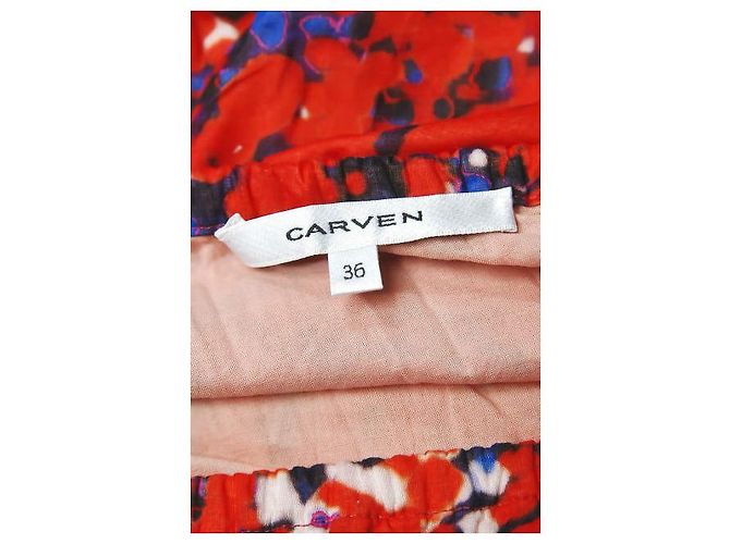 Autre Marque Falda Carven Easy de algodón rojo marino - vista 3