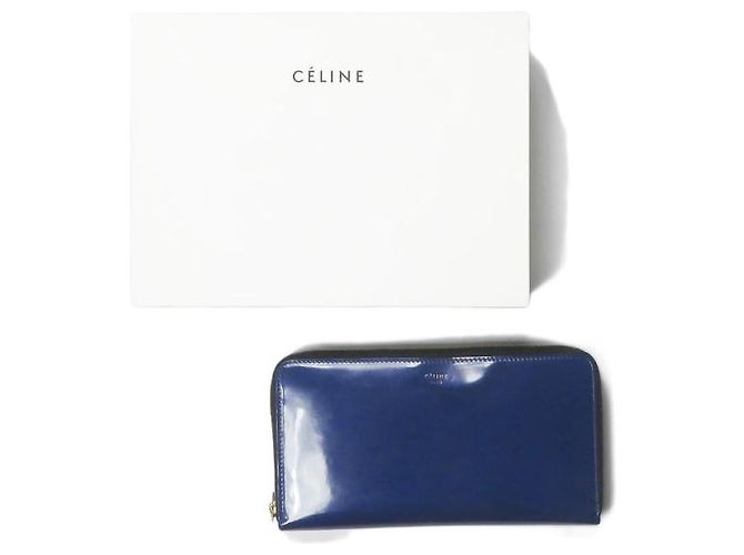Céline Cartera larga de cuero charol azul Celine - vista 3