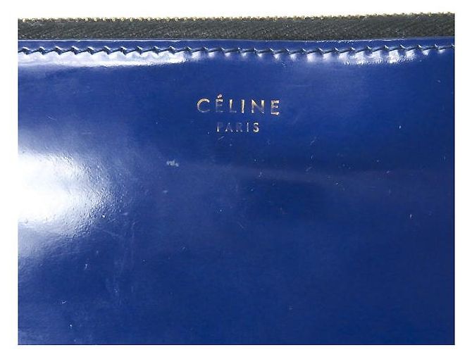 Céline Cartera larga de cuero charol azul Celine - vista 4