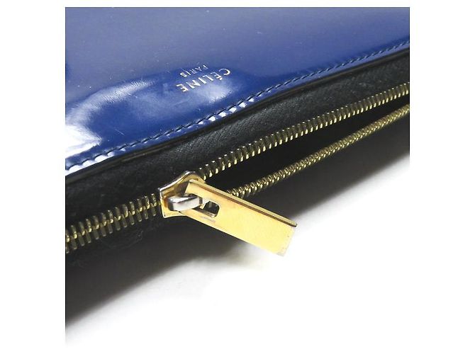 Céline Cartera larga de cuero charol azul Celine - vista 5
