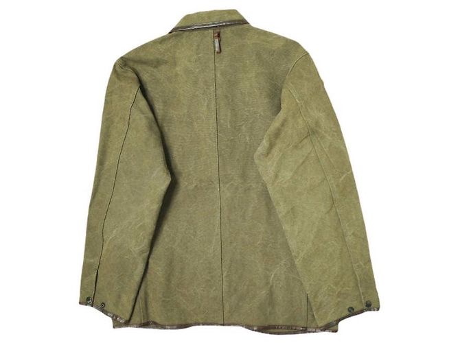 Autre Marque Alter Canvas-Lederjacke ARTS＆CRAFTS x KENNETH FIELD x BEAMS PLUS Outfitters Olivgrün - Ansicht 2