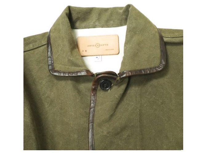 Autre Marque Alter Canvas-Lederjacke ARTS＆CRAFTS x KENNETH FIELD x BEAMS PLUS Outfitters Olivgrün - Ansicht 4
