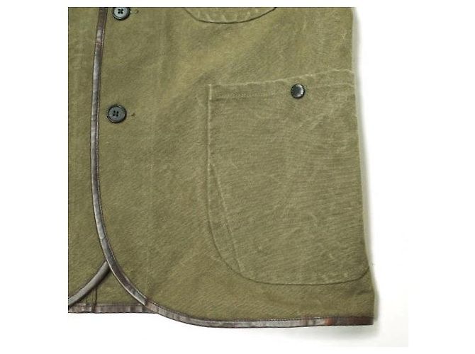 Autre Marque Alter Canvas-Lederjacke ARTS＆CRAFTS x KENNETH FIELD x BEAMS PLUS Outfitters Olivgrün - Ansicht 5