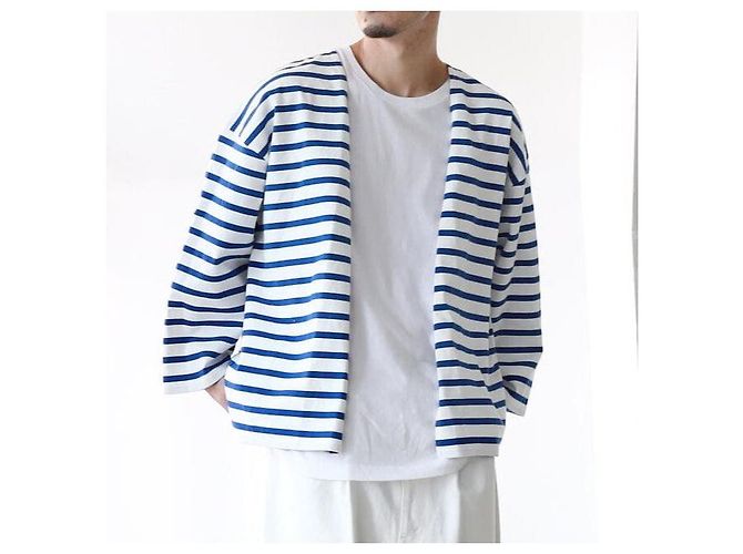 Autre Marque BEAMS Cut-Off Cardigan S Weiß/Blau - Ansicht 3