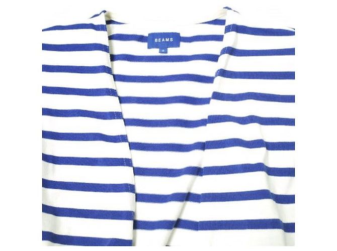 Autre Marque BEAMS Cut-Off Cardigan S Weiß/Blau - Ansicht 5