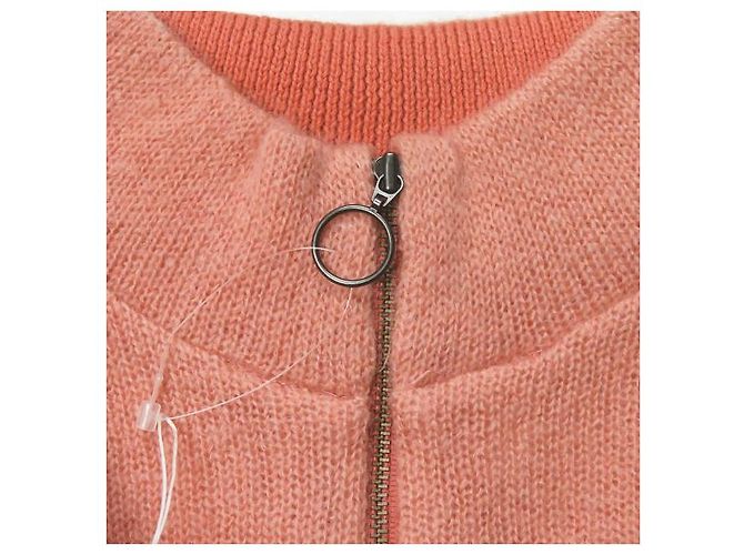 Autre Marque Bukht Mohair Zip-Mokkragen-Strickpullover in Pink - Ansicht 5