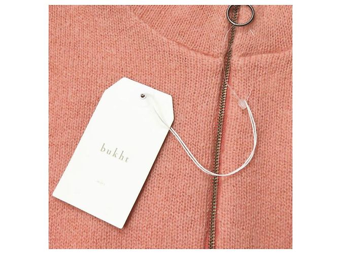 Autre Marque Bukht Mohair Zip-Mokkragen-Strickpullover in Pink - Ansicht 6