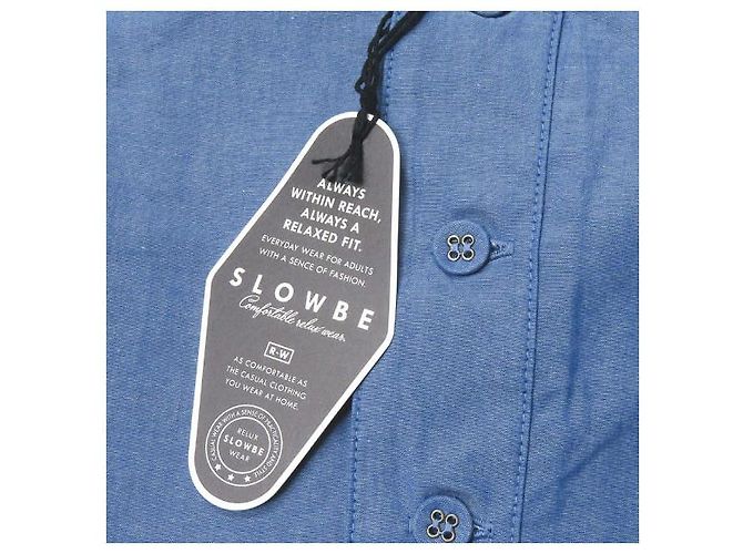 Autre Marque SLOWBE S S Baumwoll-Schlafhemd Blau - Ansicht 4