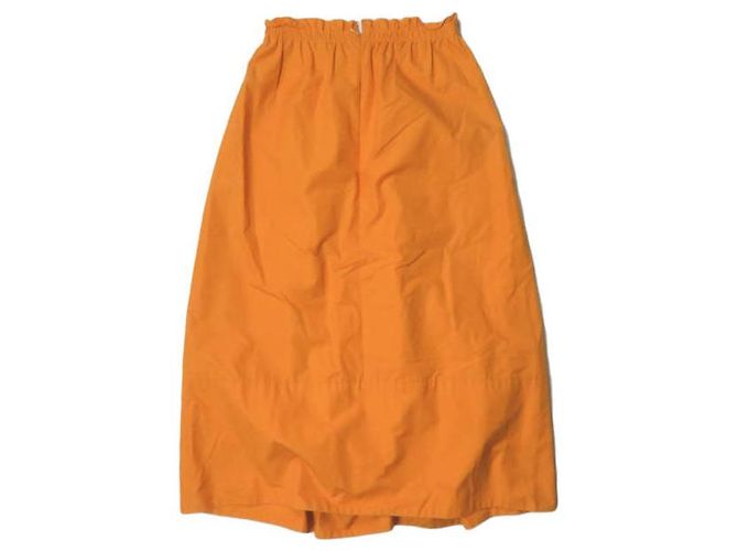 Autre Marque Falda Drawer de algodón naranja con cintura fruncida - vista 2