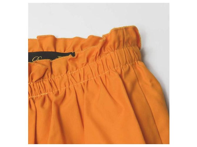 Autre Marque Falda Drawer de algodón naranja con cintura fruncida - vista 4