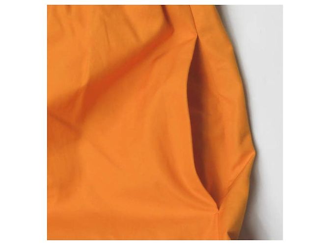 Autre Marque Falda Drawer de algodón naranja con cintura fruncida - vista 5