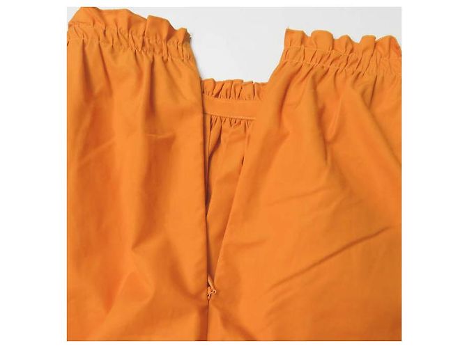 Autre Marque Falda Drawer de algodón naranja con cintura fruncida - vista 6