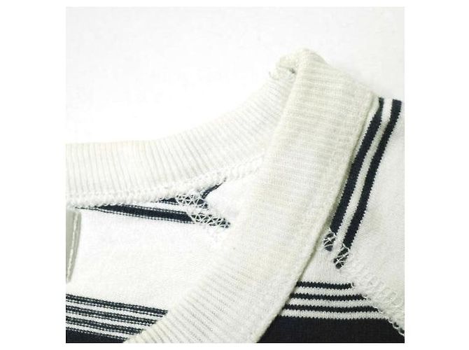 Autre Marque T-shirt Raglan a righe Tone blu e bianco cotone - vista 5