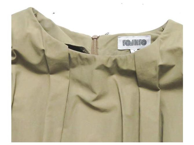 Autre Marque YOSHIYO Spitzenärmel Schichtkleid Beige - Ansicht 4