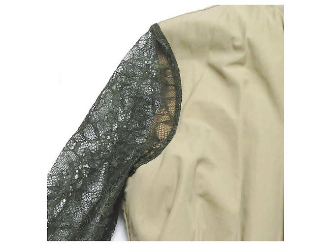 Autre Marque YOSHIYO Spitzenärmel Schichtkleid Beige - Ansicht 7
