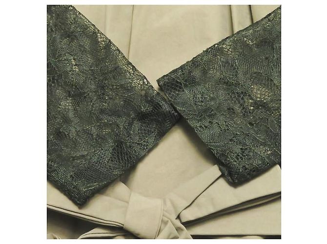 Autre Marque YOSHIYO Spitzenärmel Schichtkleid Beige - Ansicht 8