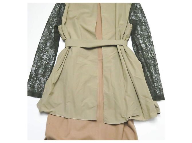 Autre Marque YOSHIYO Spitzenärmel Schichtkleid Beige - Ansicht 9