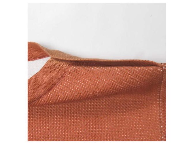 Autre Marque Top de punto de cuello barco de doble cara GIZA BIRDS EYE de Auralee Naranja - vista 4