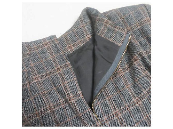 Autre Marque TOGA PULLA Wollkarodress grau Braun - Ansicht 4